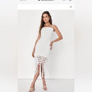 Lulus White 3D Dot Sleeveless Fringe Midi Dress Lulus
Color: White